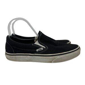 Vans Black Canvas Slip-On Shoes Mens Size 7.5 Women's 9
